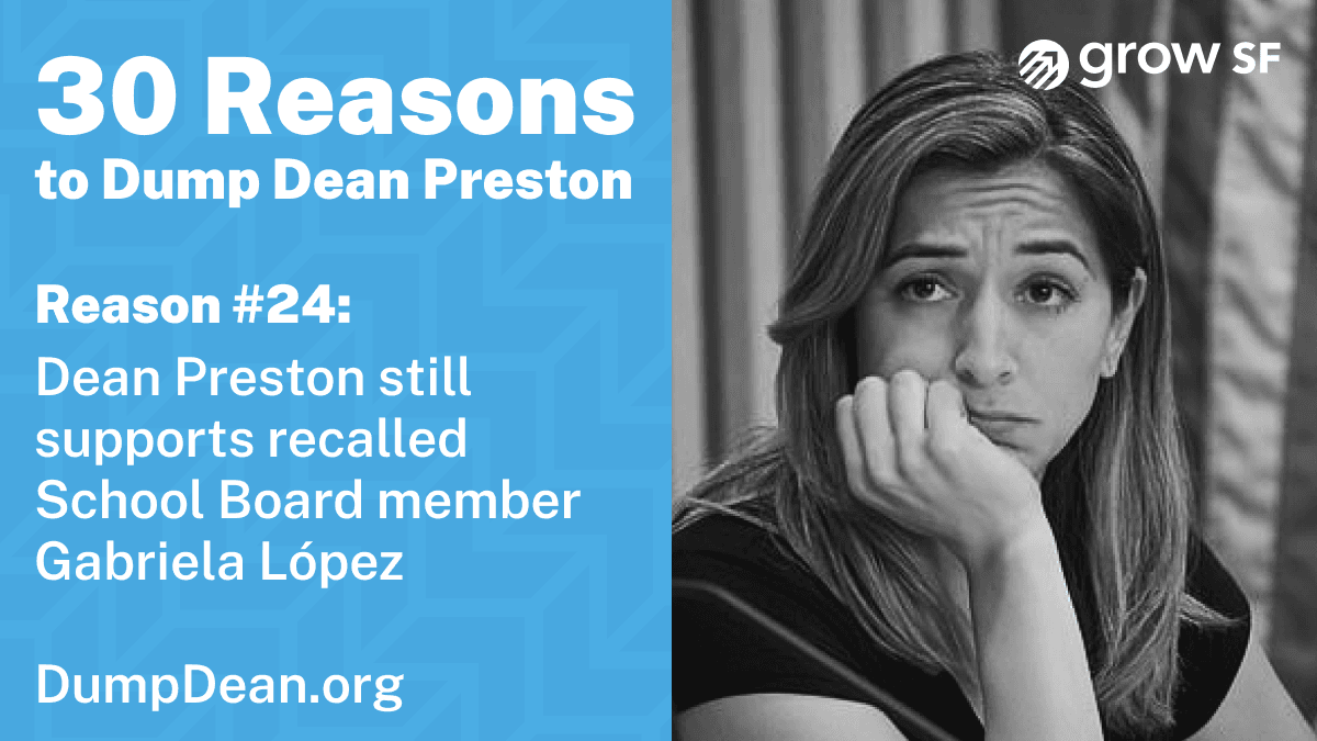 Dean Preston still supports Gabriela López, who was recalled
